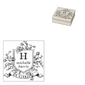 Antikes Zeichen Monogramm Ex Libris Name Buch Gummistempel (Stempel)