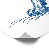 Antikes zeichn eines Löwen Poster (Ecke)