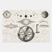 Antikes Zeichn Vintager astrologischer Sphären Geschenkpapier Set (Vorderseite)