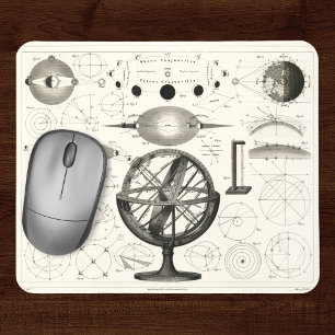 Antikes Zeichn Vintager astrologischer Sphären Mousepad