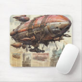 Antikes Zeppelin Kupfer Messing Luftschiff Mousepad (Mit Mouse)