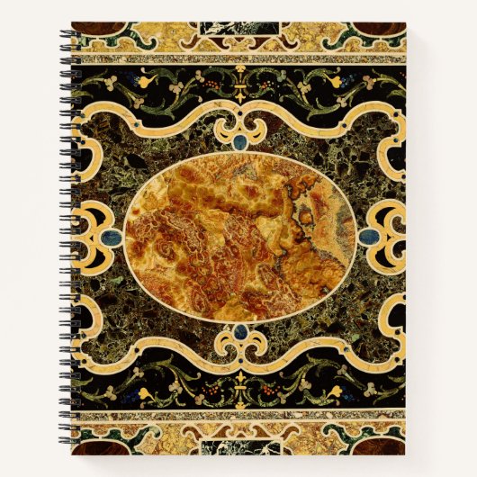 Antikes Ziermuster - italienisches Gemsteinmuster Notizblock (Vorderseite)
