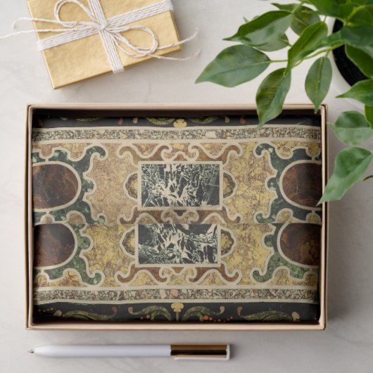 Antikes Ziermuster - italienisches Gemsteinmuster Seidenpapier (Geschenk)