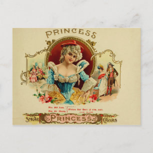 Antikes Zigarrenkistenetikett Postkarte