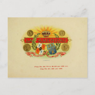 Antikes Zigarrenkistenetikett Postkarte