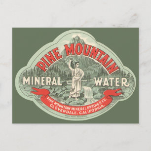 Antiketisches Produktetikett, Pine Mountain Minera Postkarte