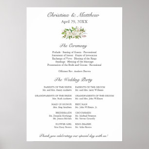 Antikgarten   Elegantes Hochzeitsfeierungsprogramm Poster