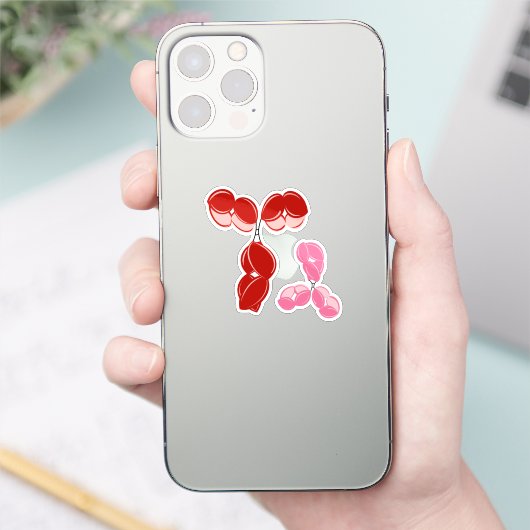 Antikörper IgG 1 oder 4, rot und rosa Aufkleber (Telefon)