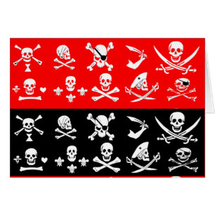ANTIKROTE SCHWARZ-ROTE PIRATENBANNER UND SCHATZKAR