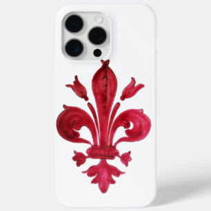 ANTIKROTES ROTES LILIEN-WAPPEN IN WEISS Heraldisch Case-Mate iPhone Hülle