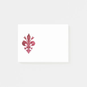 ANTIKROTES ROTES LILIEN-WAPPEN IN WEISS Heraldisch Post-it Klebezettel