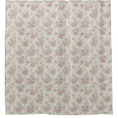AntikRustikal Verspielter Shabby Chic Stil Blumen Duschvorhang (Vorderseite)