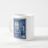 Antikstil Blau + Weiß Delfter Kaffeestube Kaffeetasse (Vorderseite Links)
