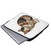 Antikstil feine Dreifarbenkatze Laptopschutzhülle (Vorne Knopf)