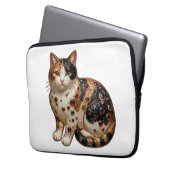 Antikstil feine Dreifarbenkatze Laptopschutzhülle (Vorderseite Links)