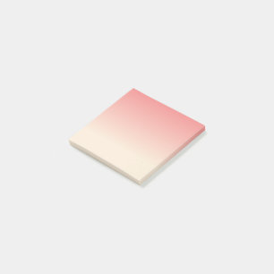 Antikweiß und hellkorallenfarbene Ombre-Farben Post-it Klebezettel