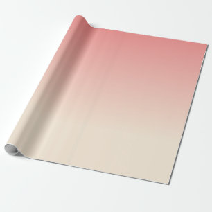 Antikweiß und hellkorallenrotes Ombre-Muster Geschenkpapier