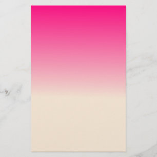 Antikweiß und Winterhimmel-Rosa Ombre-Muster Briefpapier