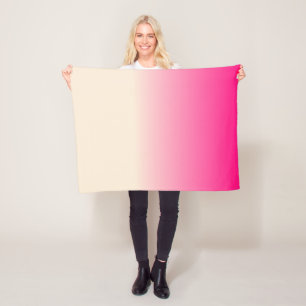 Antikweiß und Winterhimmel-Rosa Ombre-Muster Fleecedecke