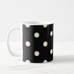 Antikweiße Tupfen auf Schwarz Kaffeetasse