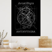 Antikythera Mechanism Drawing Poster (Küche)