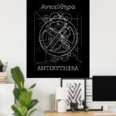Antikythera Mechanism Drawing Poster (Heimbüro)