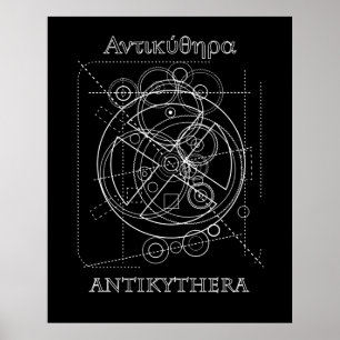Antikythera Mechanism Drawing Poster