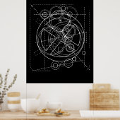 Antikythera Mechanism Drawing Poster (Küche)