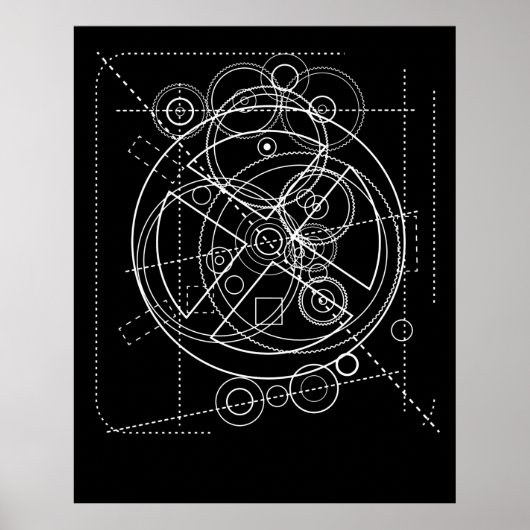 Antikythera Mechanism Drawing Poster (Vorne)