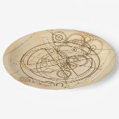 Antikythera-Mechanismus Zeichnend Pappteller (Schrägansicht)