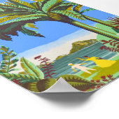 Antillen Karibik farbenfroh Vintage Reise Poster (Ecke)