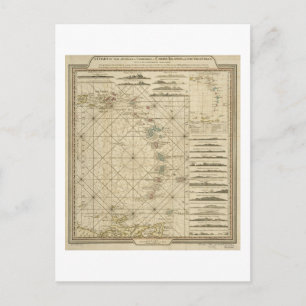 Antilles Charibbee Caribbean Jungfrau Isles Map 17 Postkarte
