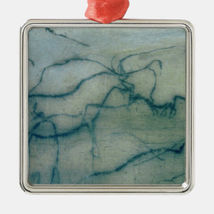 Antilope und Bison, Perigordian (Höhlenmalerei) Silbernes Ornament