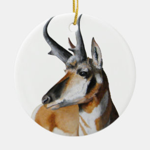 Antilopen-Hauptweihnachtsverzierung Keramikornament