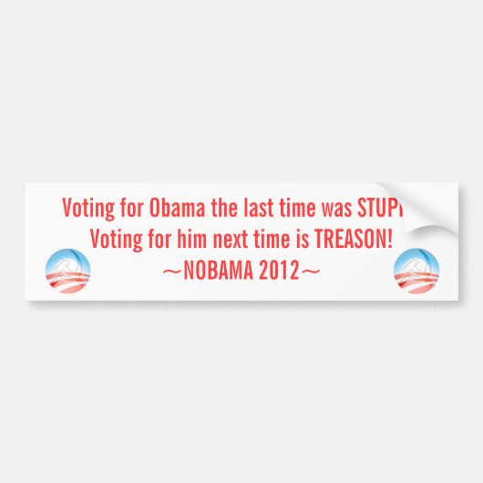 Antiobama-Aufkleber, NOBAMA 2012, Autoaufkleber (Vorne)