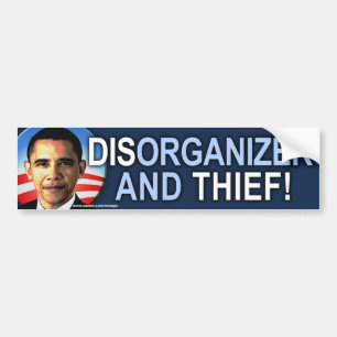 AntiObama"DIS-Organisator u. Dieb-" Aufkleber Autoaufkleber