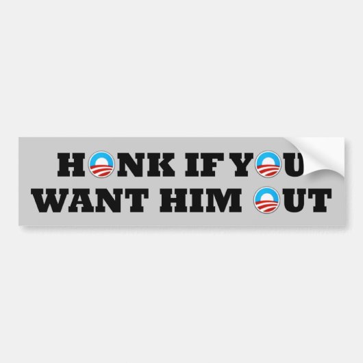 AntiObama "Honk wenn" Autoaufkleber (Vorne)