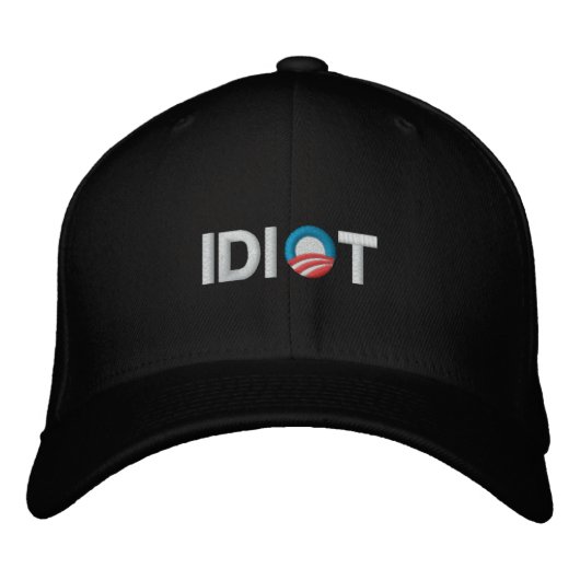 ANTIOBAMA - IDIOT BESTICKTE KAPPE (Vorderseite)