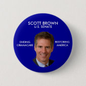 AntiObama politischer Knopf Scotts Brown Button (Vorderseite)