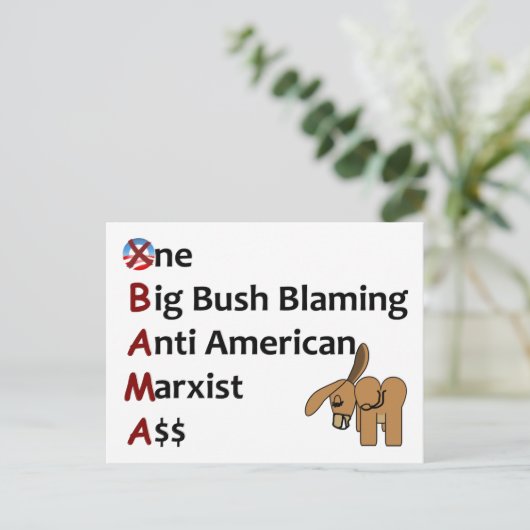 AntiObama Postkarte (Stehend Vorderseite)