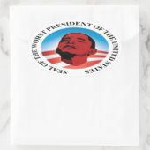 AntiObama - schlechtester Präsident Ovaler Aufkleber (Tasche)