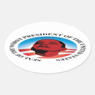 AntiObama - schlechtester Präsident Ovaler Aufkleber