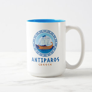 Antiparos, Griechenland, Entwurf eines griechische Zweifarbige Tasse