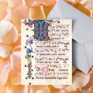 Antiphon Gregoriant Chant Mittelalterliches Manusk Postkarte
