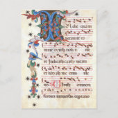 Antiphon Gregoriant Chant Mittelalterliches Manusk Postkarte (Vorderseite)