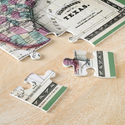Antiquarian-Karte 1866 von Texas durch Schönberg Puzzle (Seite)