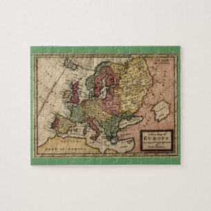 Antiquariat 1721 Karte Europas von Herman Moll Puzzle