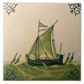 Antiquariat Hollins Delft Schifffahrt Tile #1 Repr Fliese (Vorderseite)