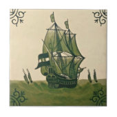Antiquariat Hollins Delft Schifffahrt Tile #3 Repr Fliese (Vorderseite)