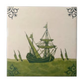 Antiquariat Hollins Delft Schifffahrt Tile #4 Repr Fliese (Vorderseite)